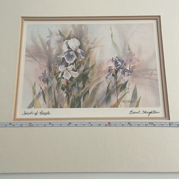 Touch of Purple double matted print by Brent Heighton (irises) 11”h x 14”w - Picture 11 of 14